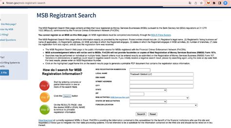 msb registrant search fincen.gov